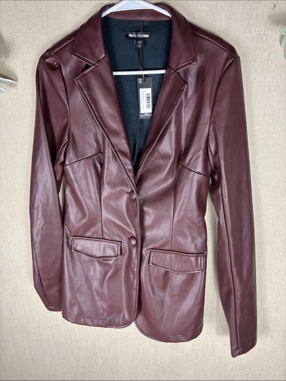 PrettyLittleThing > New with Tags Brown Faux Leather Jacket 6 - Picture 8 of 10